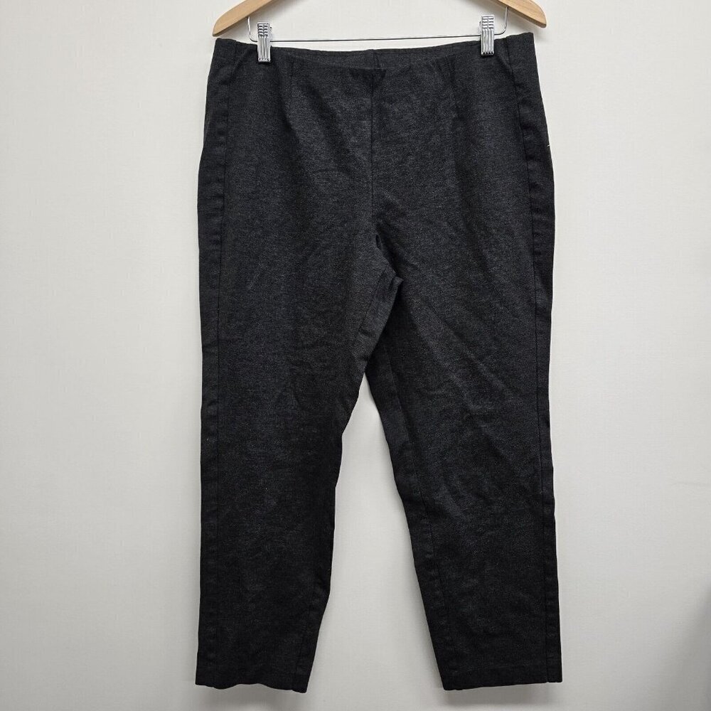 J Jill Ponte Slim Leg Pull On Pants Women's Size Large Gray Stretch 27" Inseam